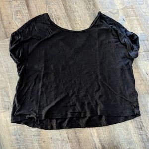 Banana Republic Black Tee with V back | XS